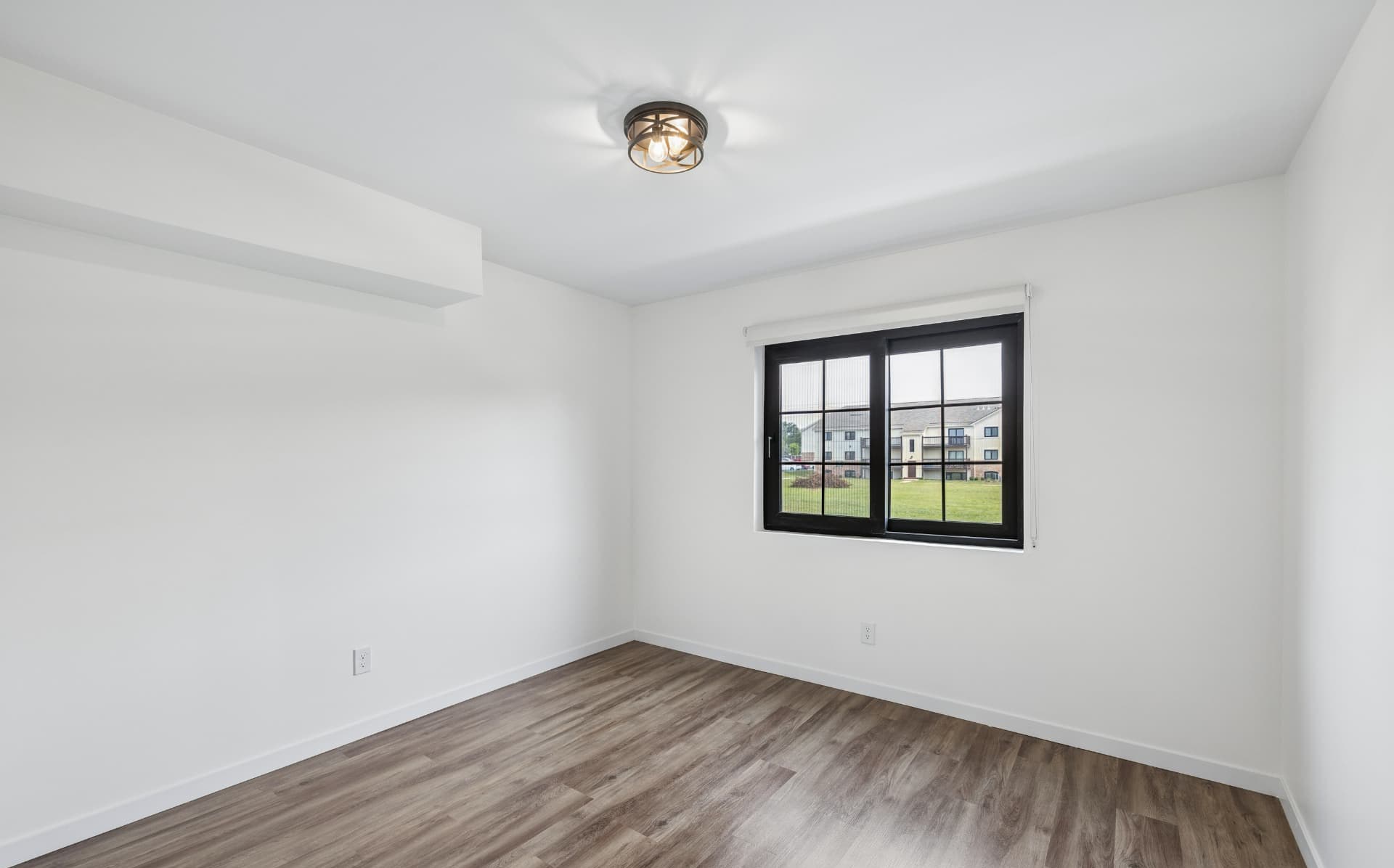 Bedroom with courtyard-facing window