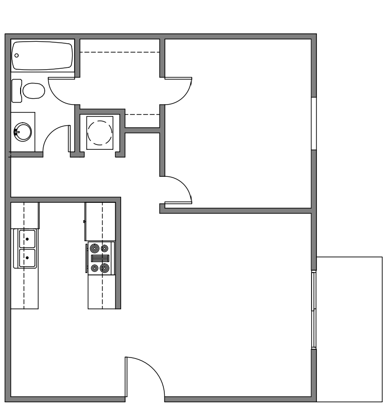 Spacious One Bedroom floor plan