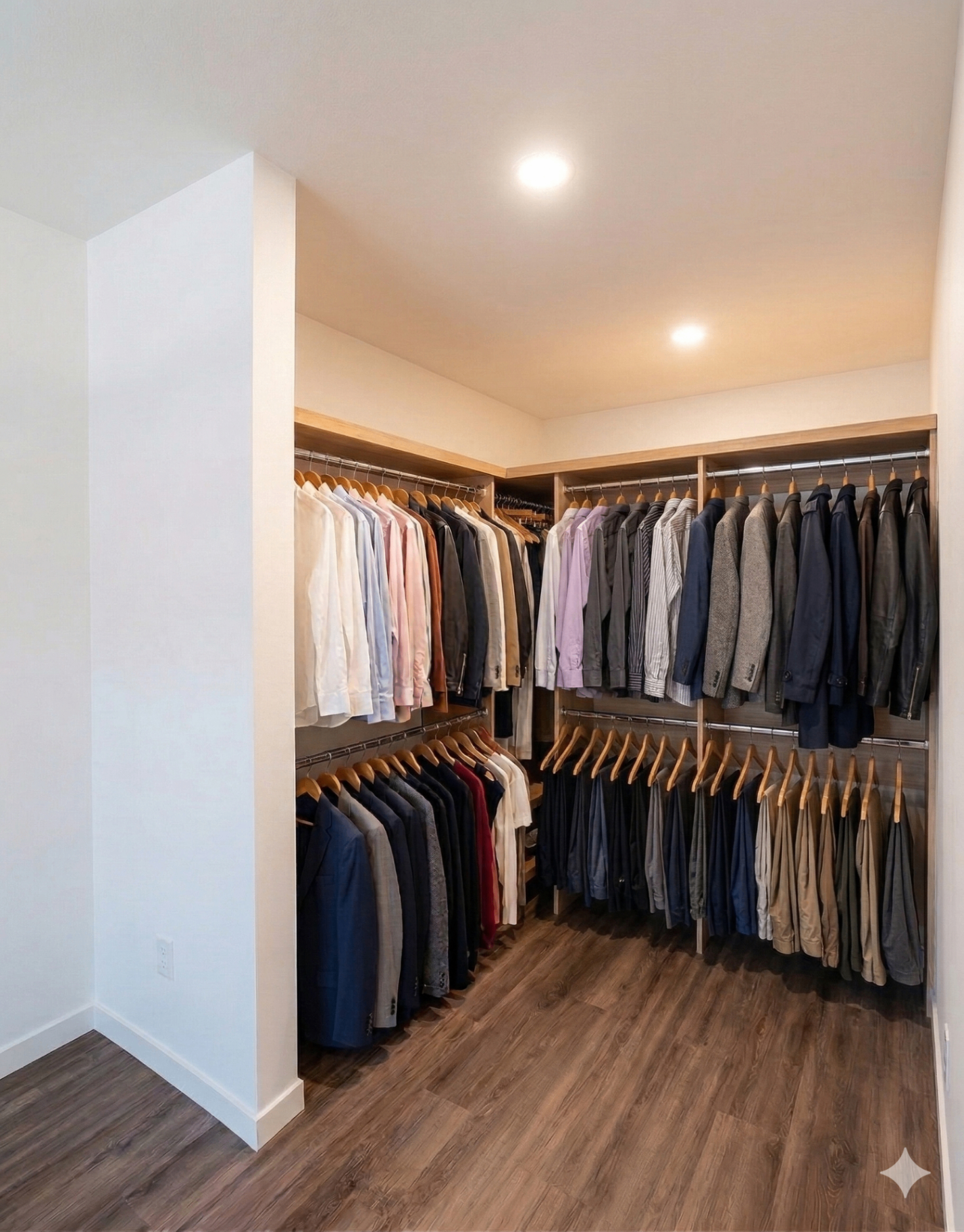 Spacious walk-in closet with ample storage